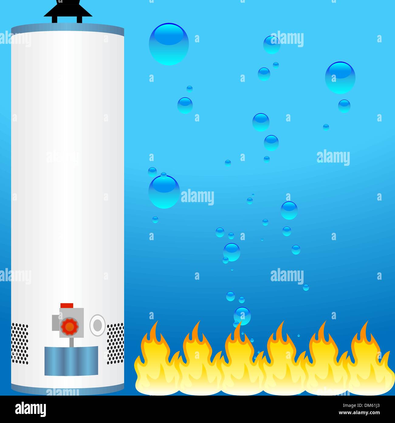 Water heater with element icons Stock Vector