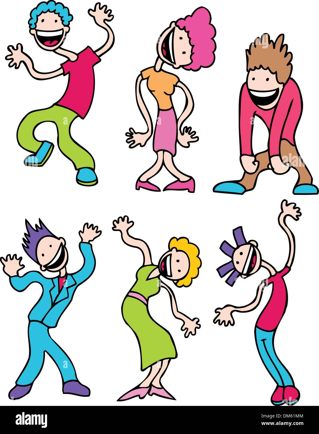 Wiggly Dancers Stock Vector