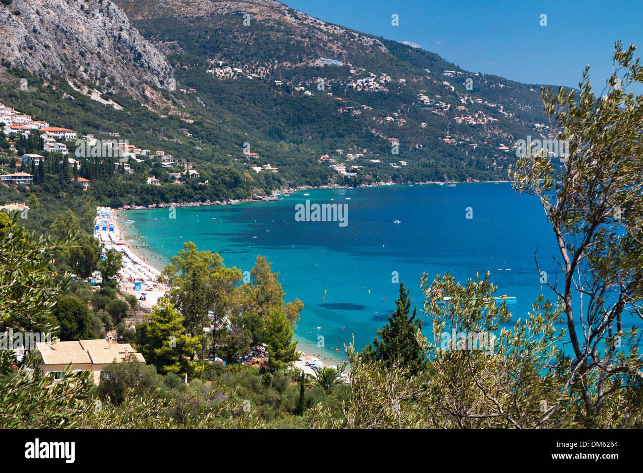 Barbati bay at Corfu island in Greece Stock Photo