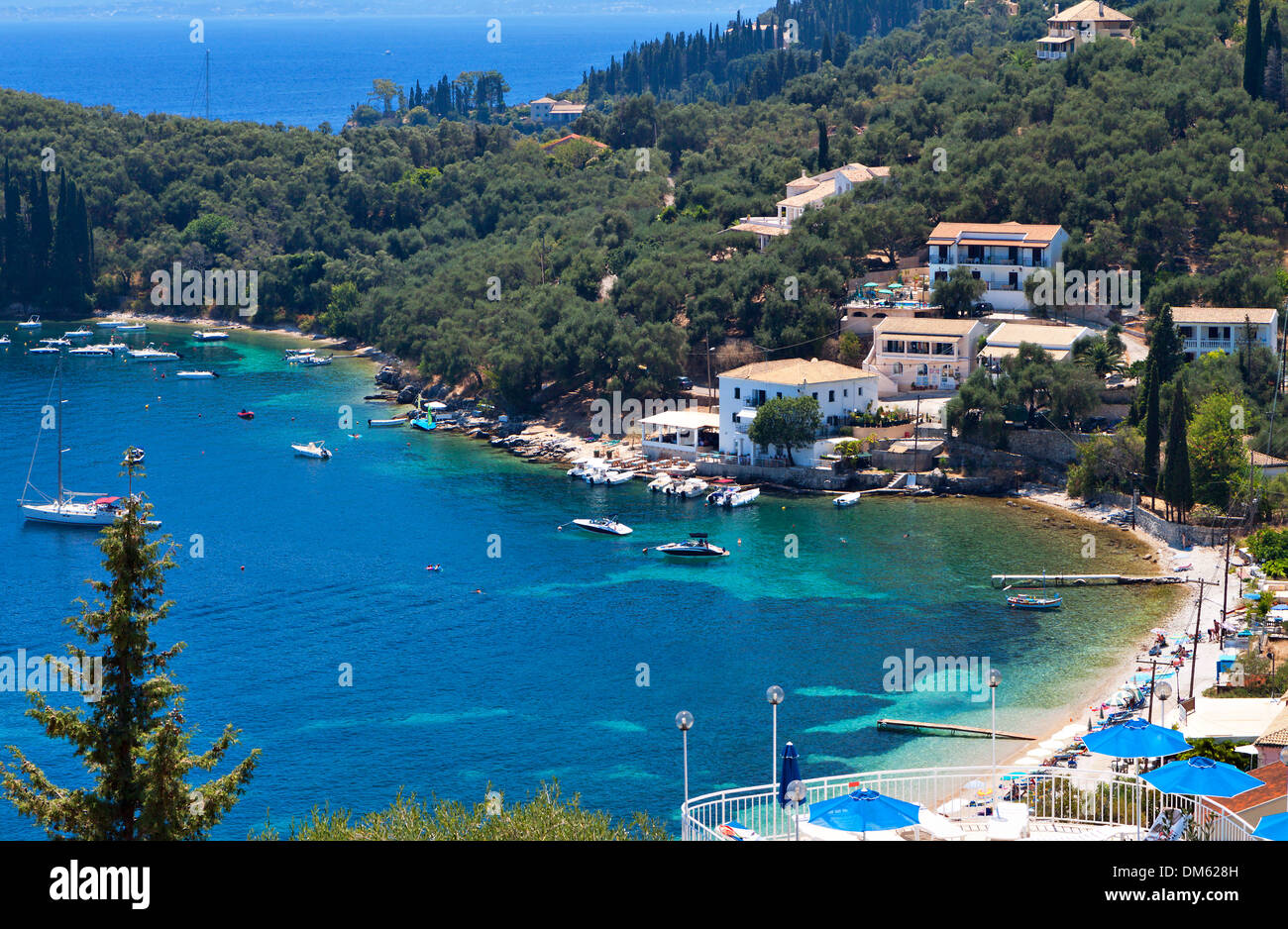 Kalami bay at Corfu island in Greece Stock Photo