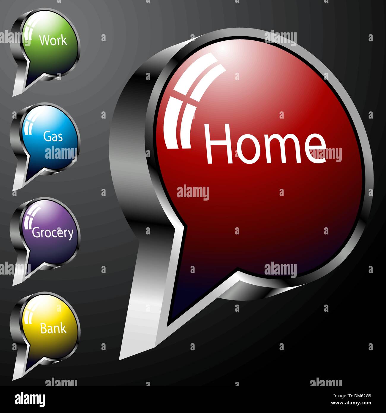 Chrome Mapping Pins Stock Vector Image & Art - Alamy