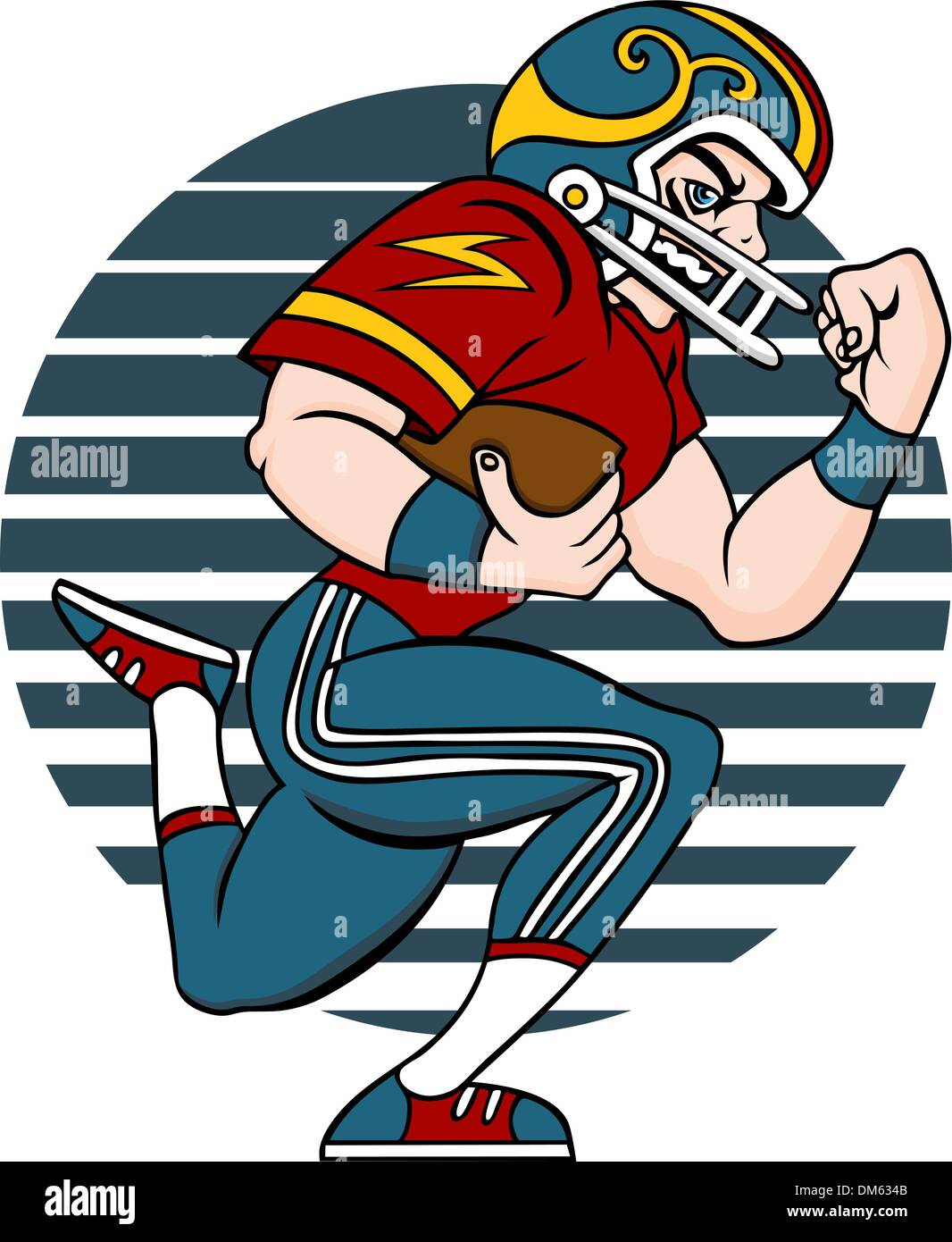 Aggressive american football player Stock Vector Images - Alamy
