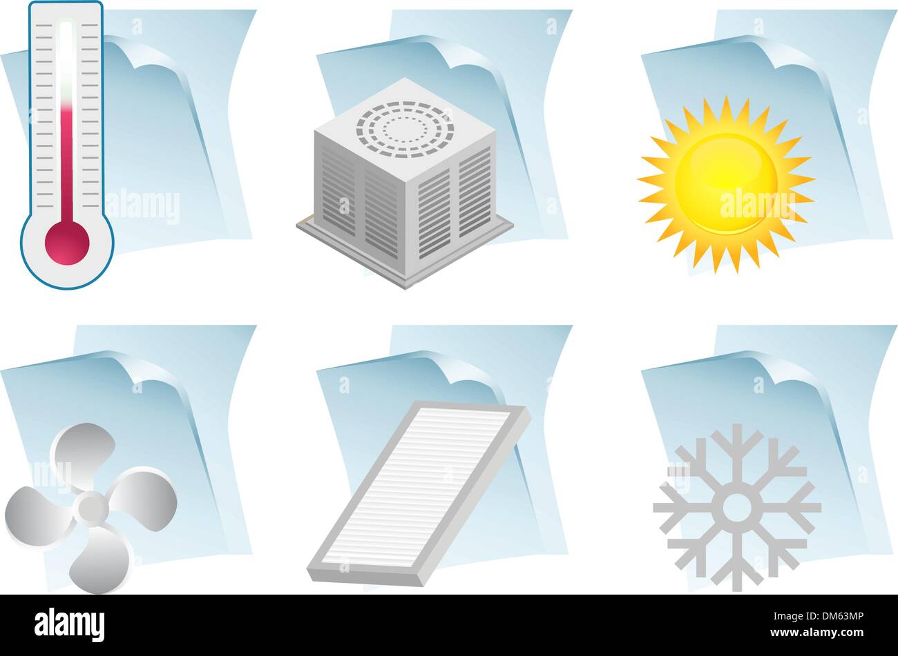 Air Conditioner Document Icons Stock Vector