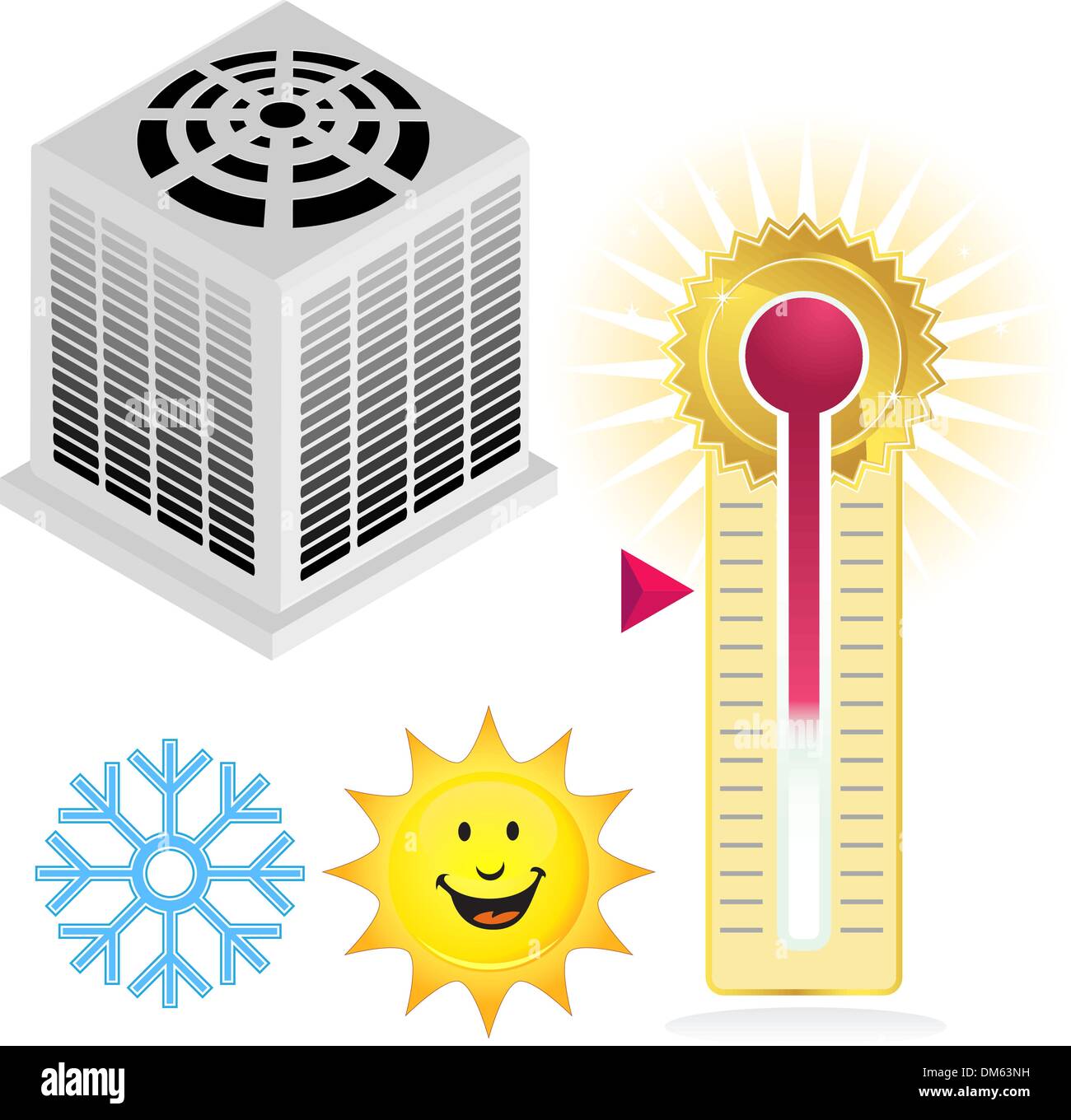 Air Conditiong Icon Set Stock Vector
