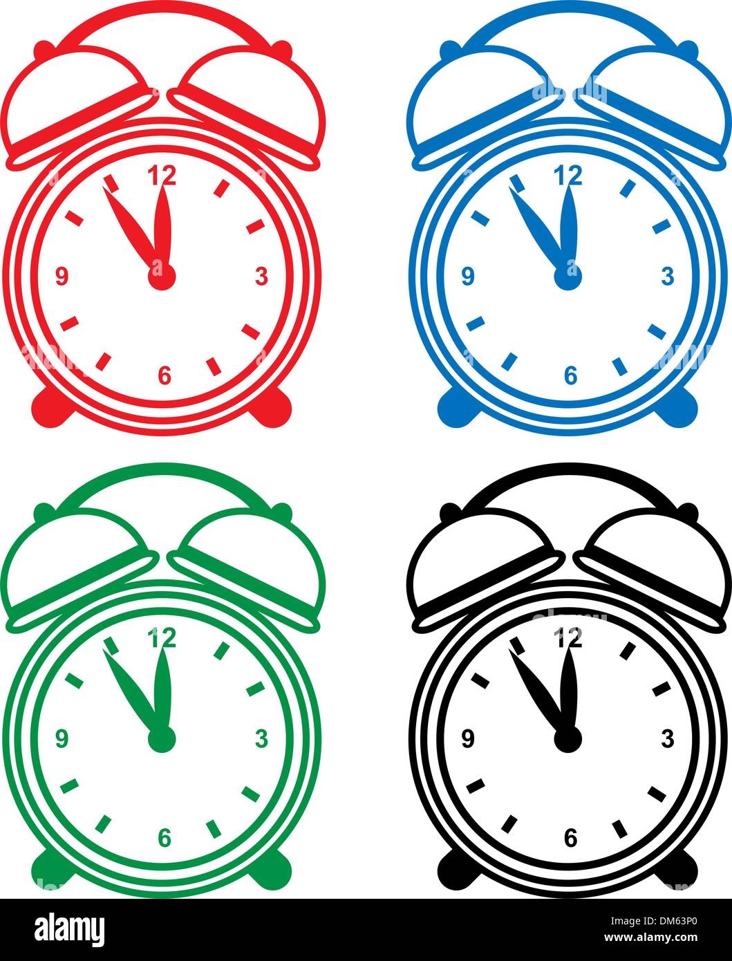 Midnight on a clock Stock Vector Images Alamy