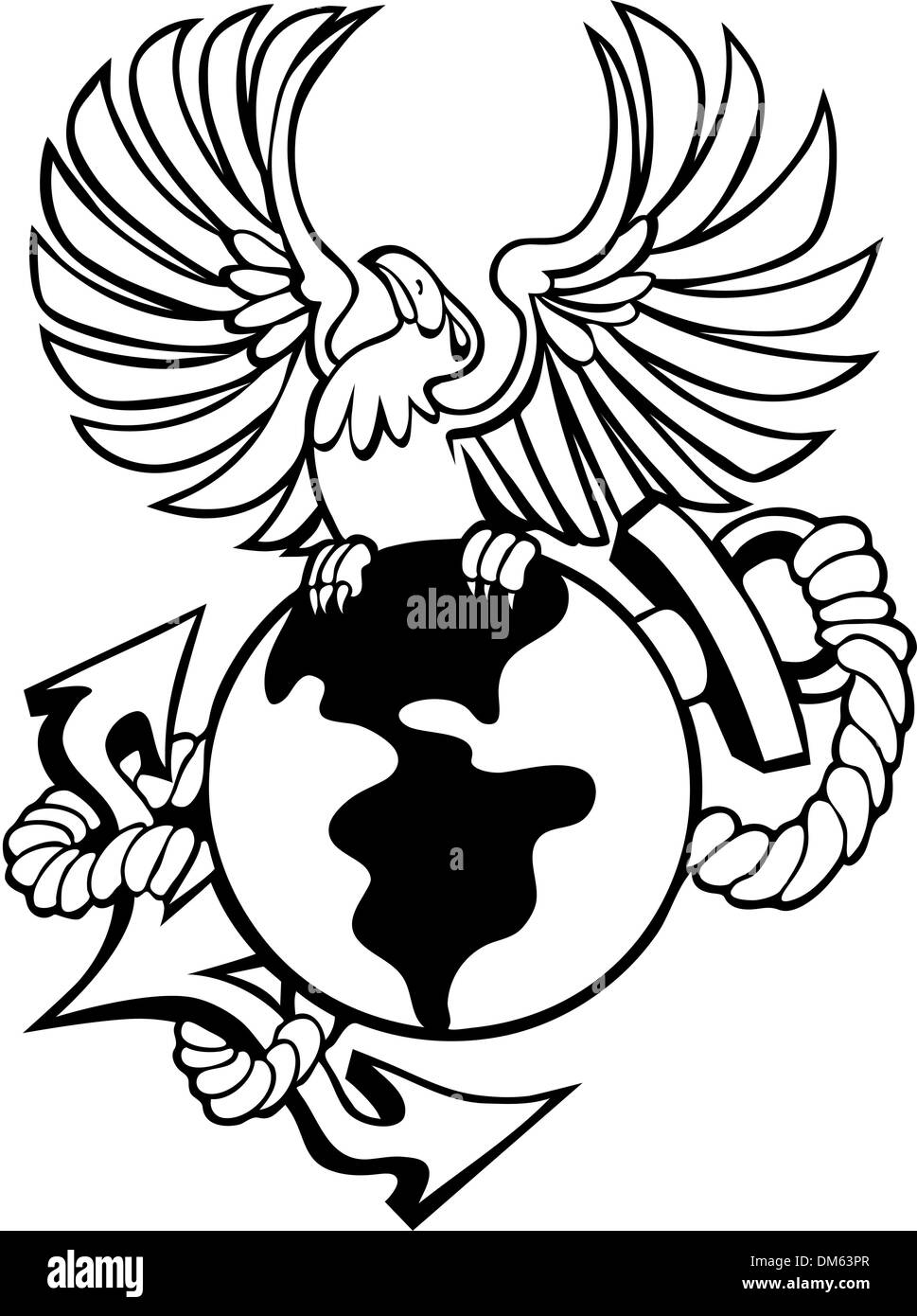 Phoenix Anchor Globe Stock Vector