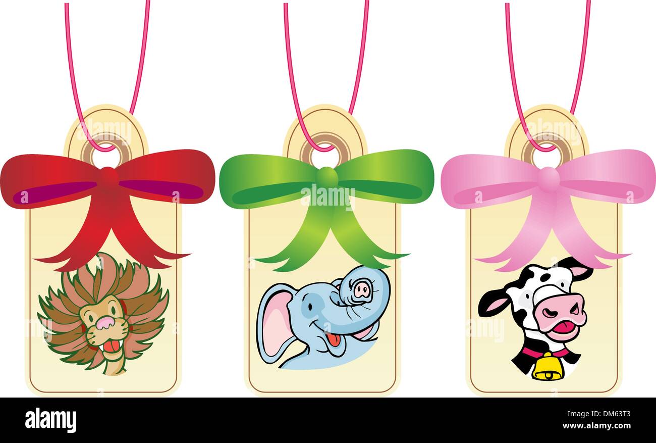 Animal Gift Tags Stock Vector Image & Art - Alamy