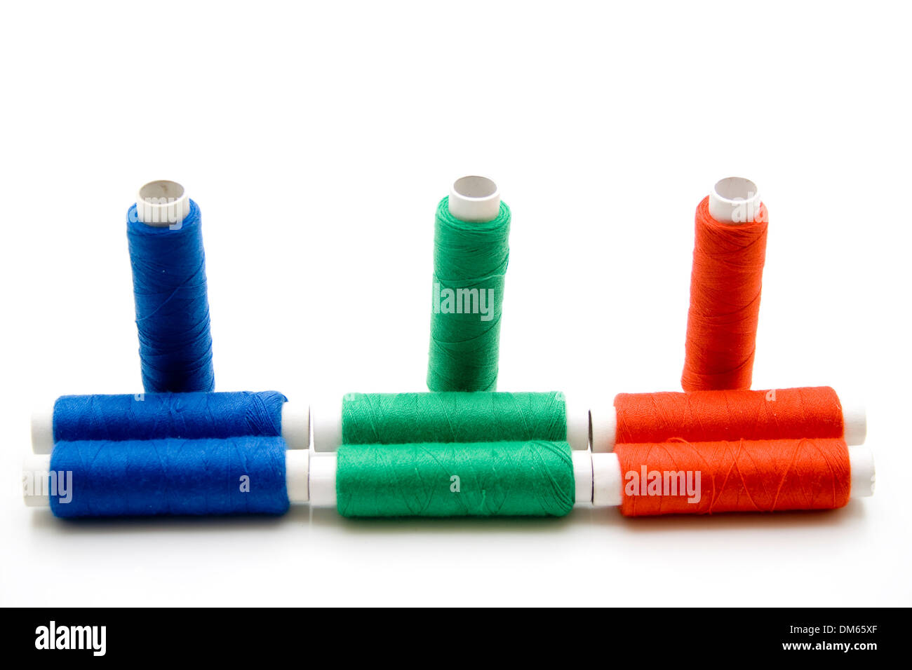 Coloured sewing cotton roles Stock Photo - Alamy