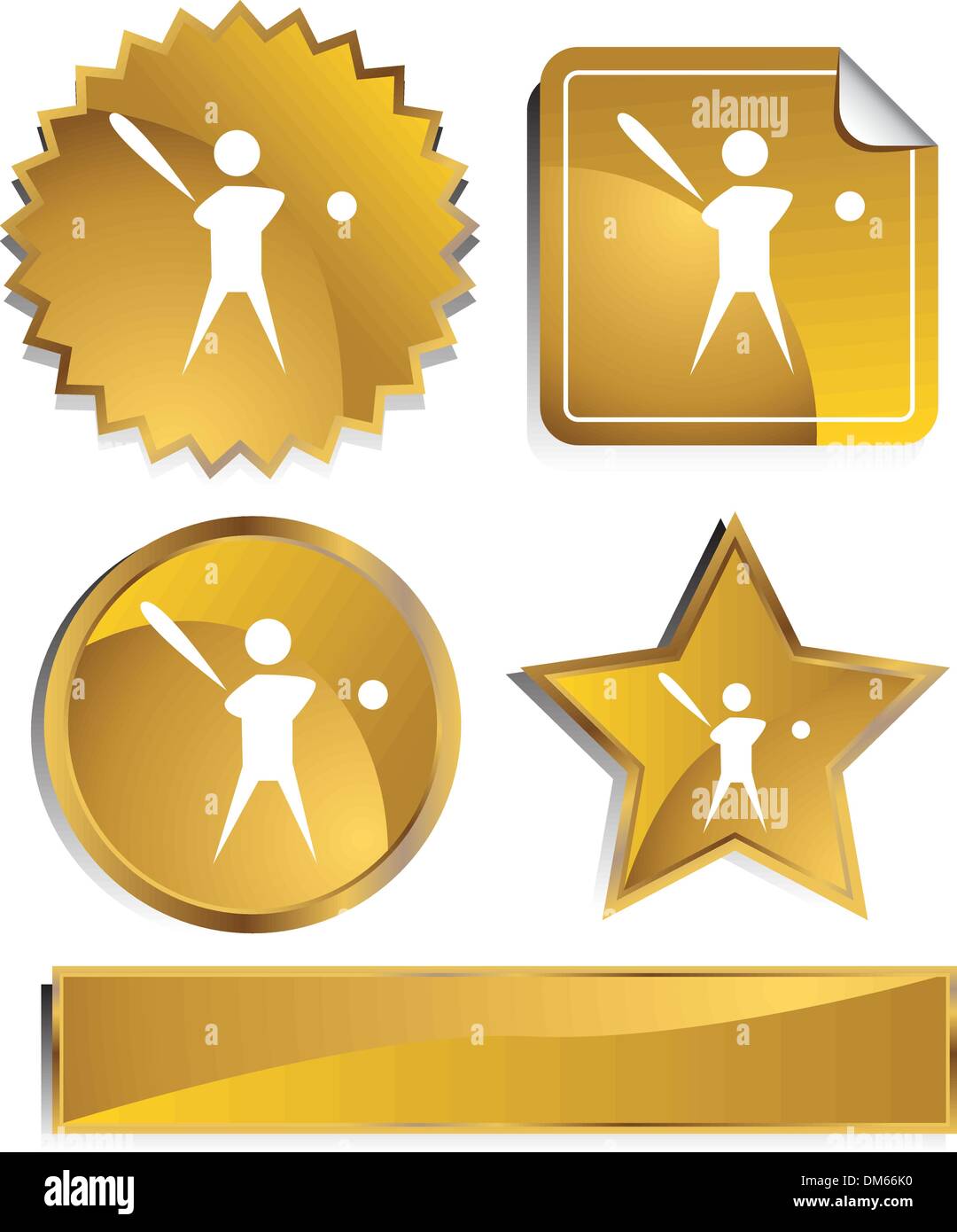 Goldish - Baseball Player Stock Vector
