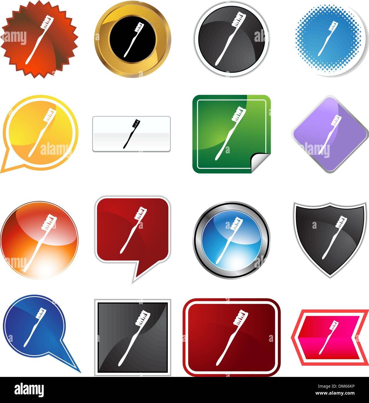 Multiple Buttons - Toothbrush Stock Vector