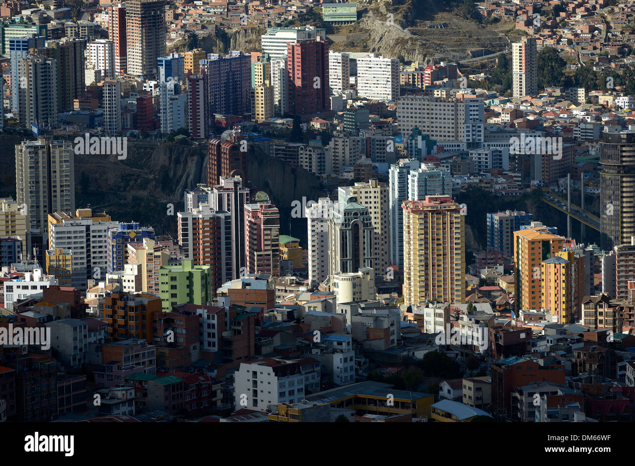 Skyscrapers in the Zona Sur, La Paz, Bolivia Stock Photo