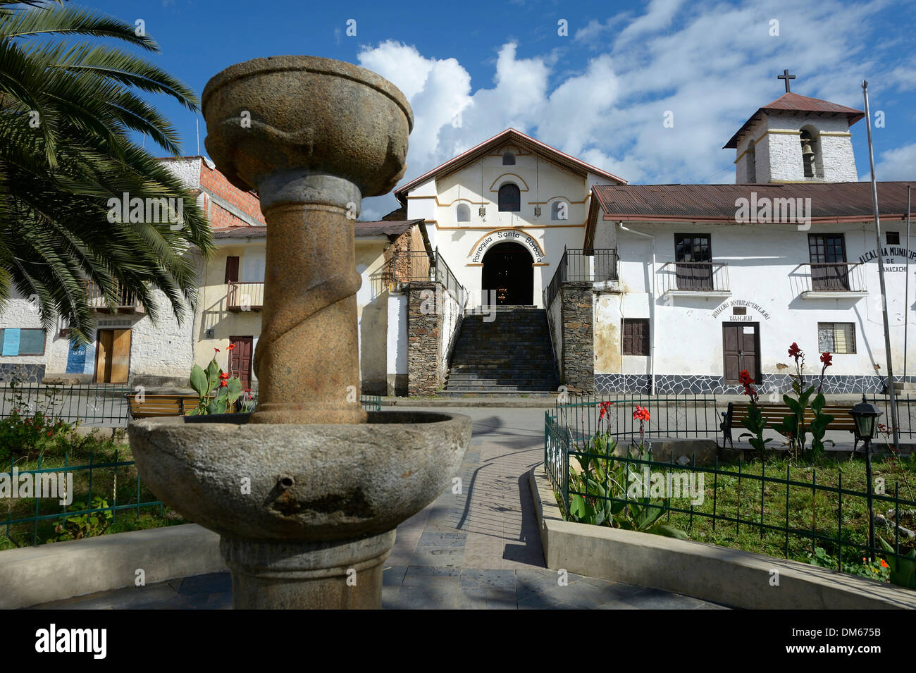 Fountain, Carmen Pampa, Yungas, Department of La Paz, Bolivia Stock Photo