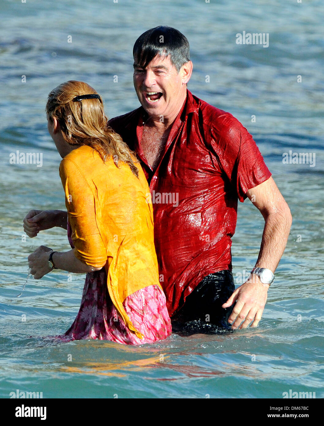 Actor Pierce Brosnan on the set of the movie 'A long way down'. Shot in Mallorca in October 2012 Stock Photo
