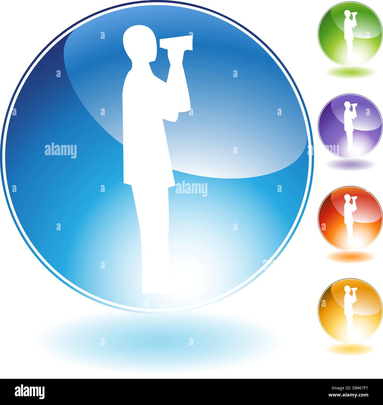 Binoculars Concept Crystal Icon Stock Vector