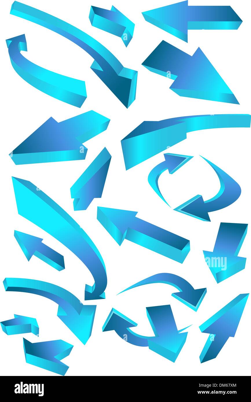 Directional Arrow Icons - Blue Stock Vector