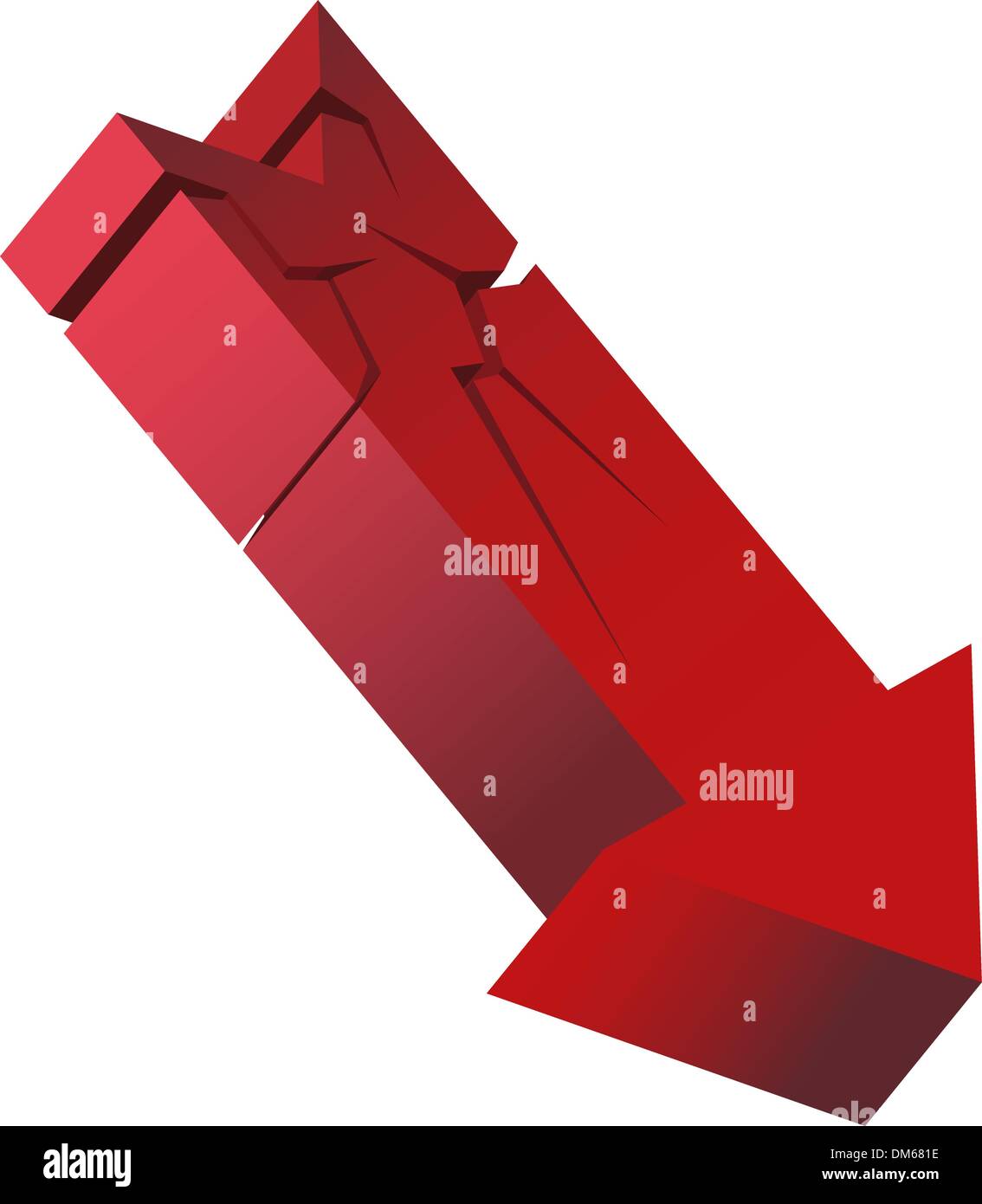 Red Crashing Arrow Stock Vector