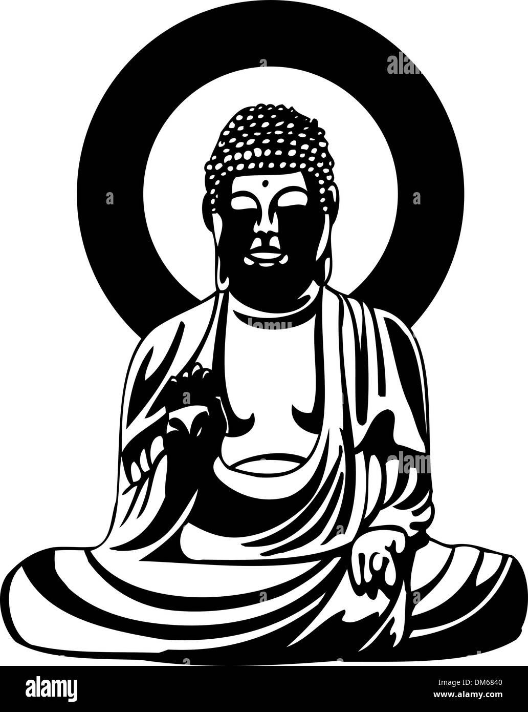 Hand Drawn Sketch of Buddha Statue in Black, Vectors | GraphicRiver