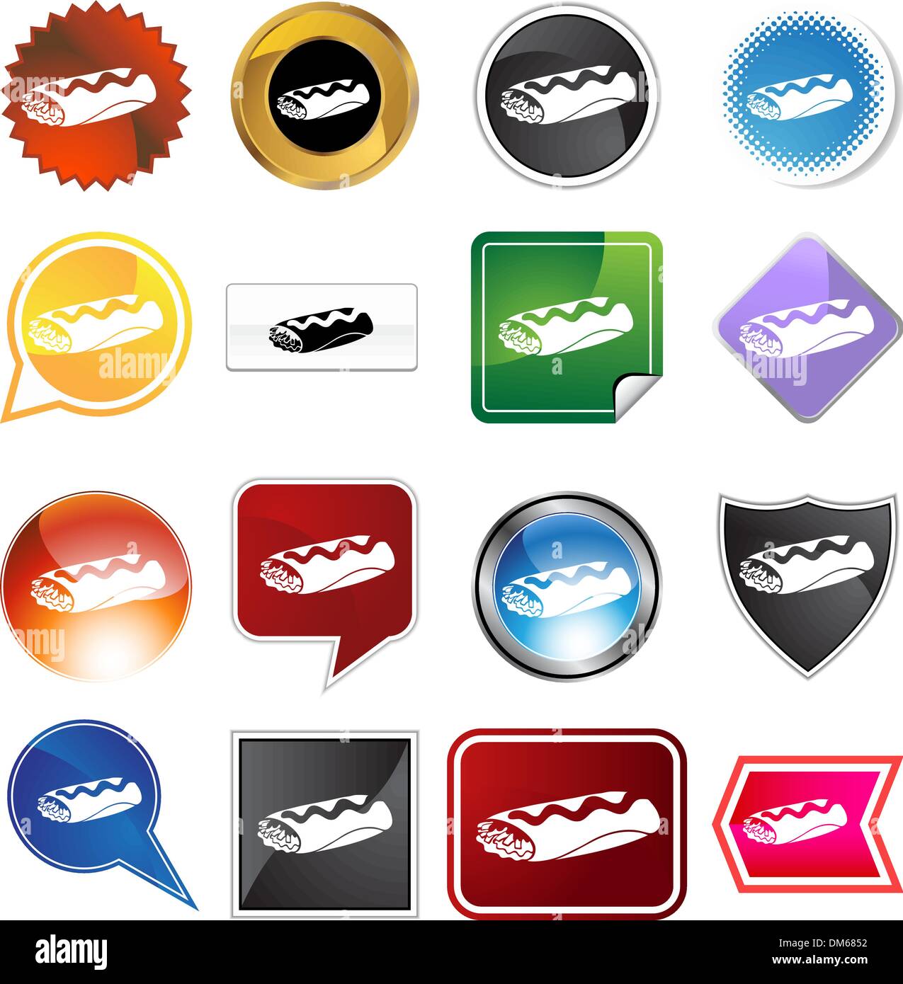 Burrito Icon Set Stock Vector