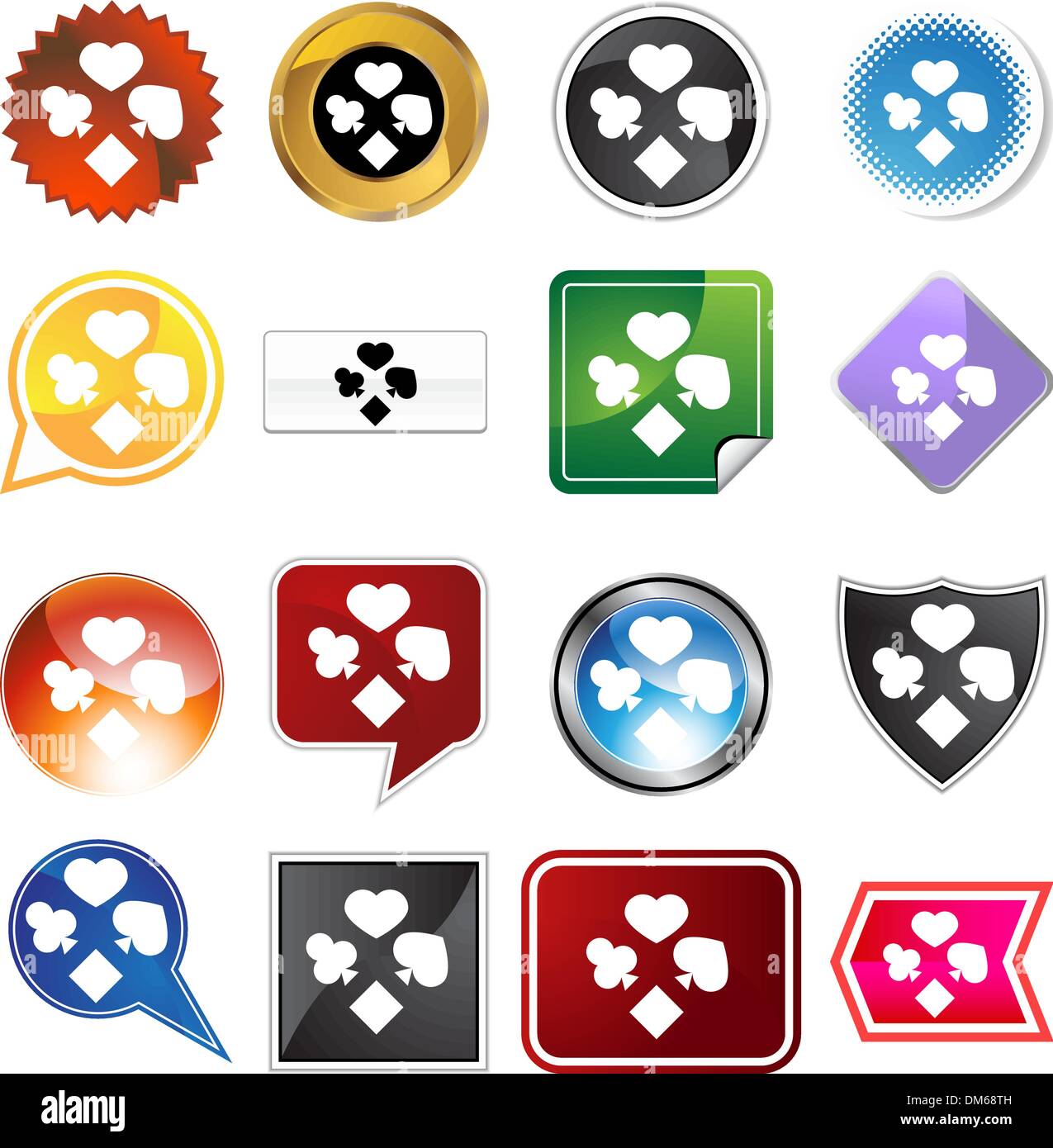 Card Suit Variety Set Stock Vector