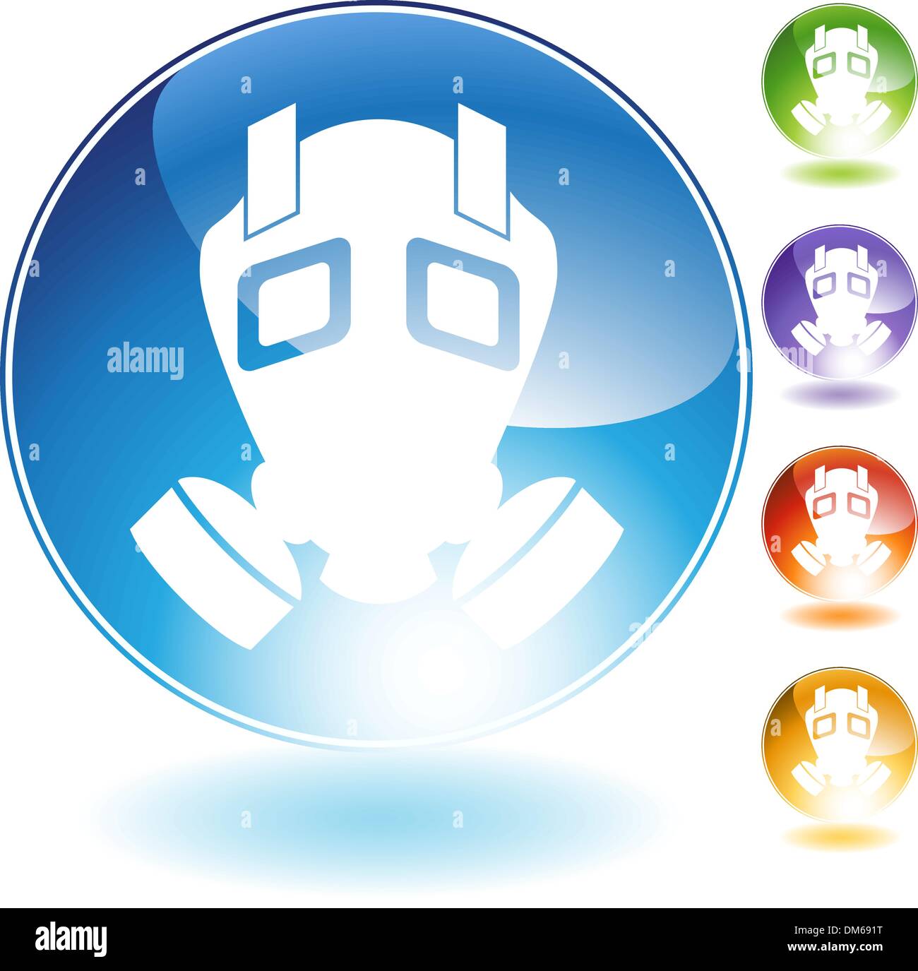 Gas Mask Crystal Icon Stock Vector