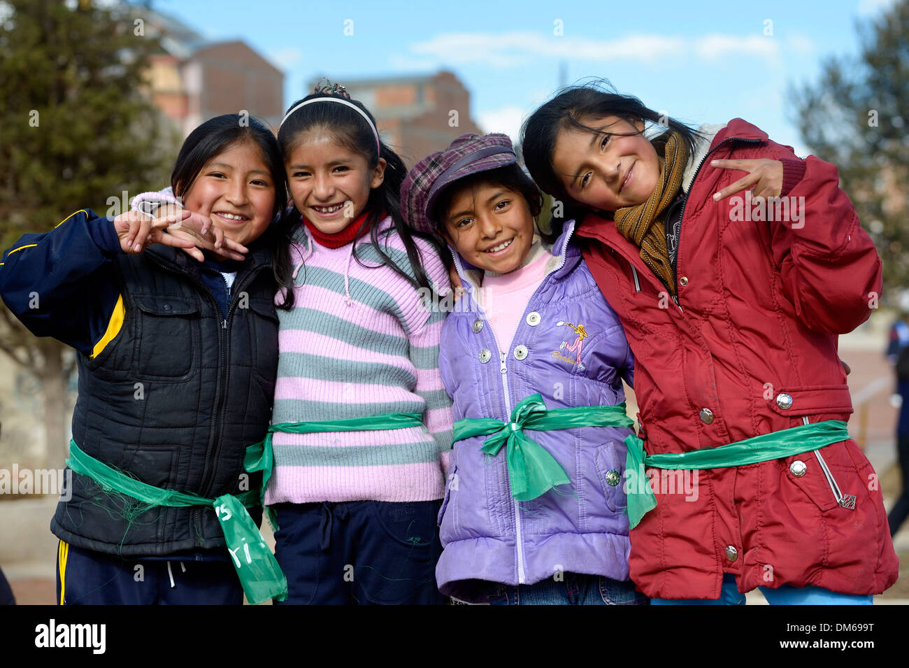 Girlfriends, El Alto, Department of La Paz, Bolivia Stock Photo