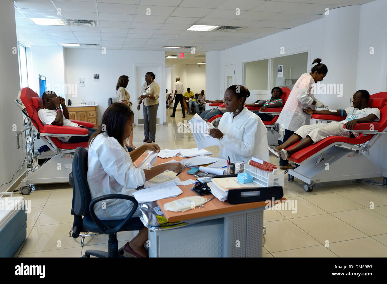 Red Cross blood donation centre, Port-au-Prince, Haiti Stock Photo
