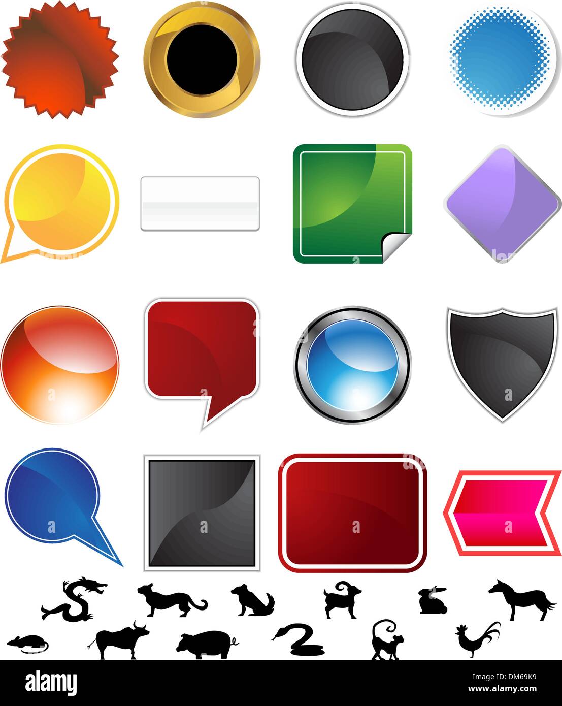 Chinese Zodiac Variety Set Stock Vector