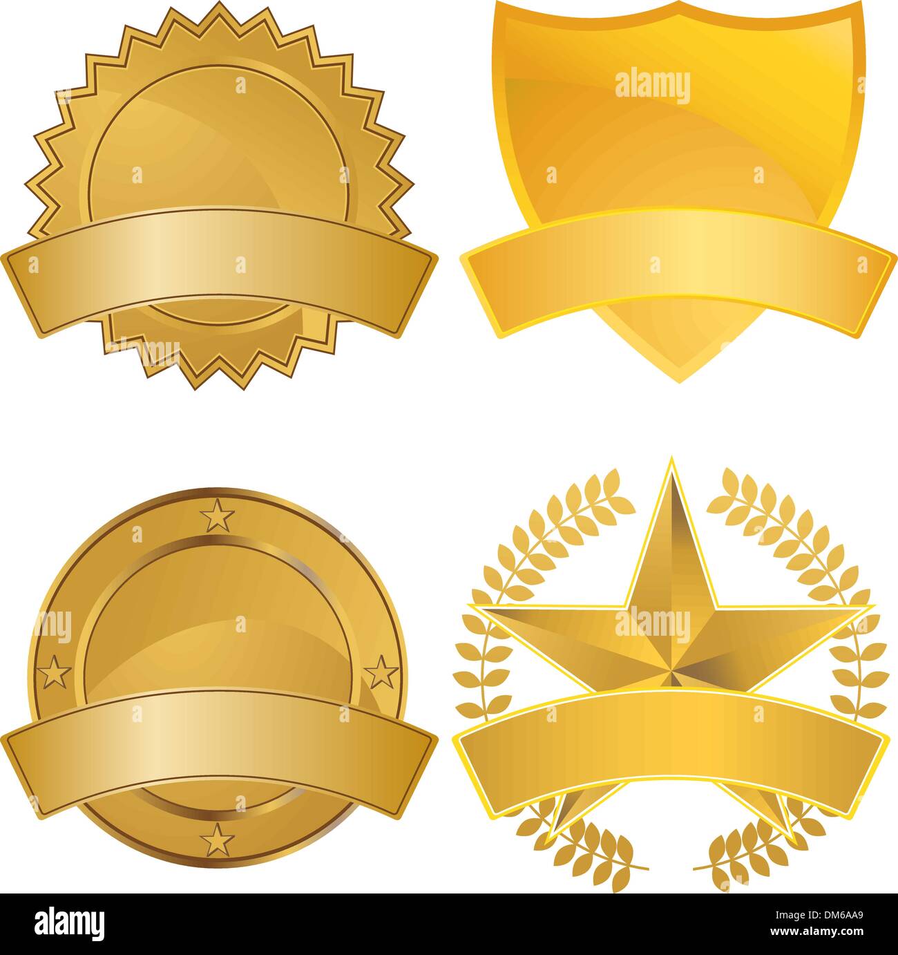 Gold Award Medals Stock Vector Image & Art - Alamy