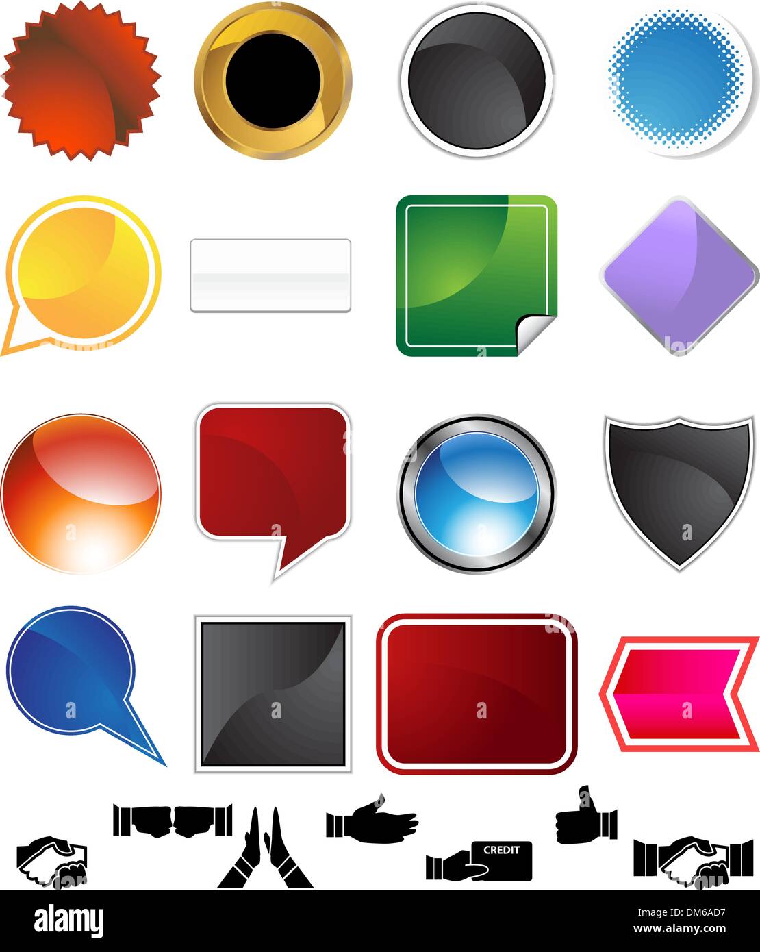 Hand Gesture Variety Set Stock Vector