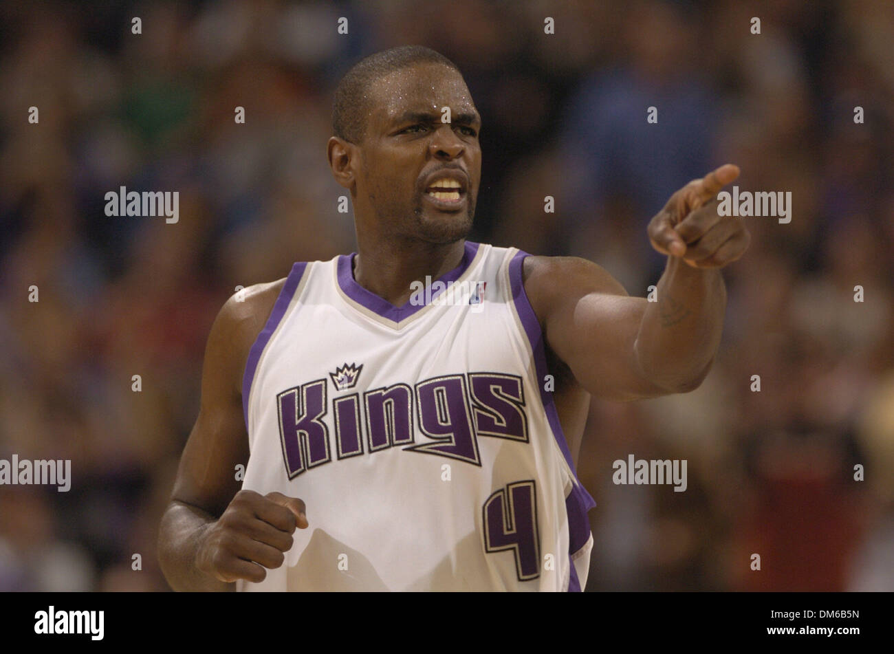 Jan 18, 2005; Sacramento, CA, USA; Kings forward CHRIS WEBBER yells at the bench in the overtime of Tuesday evenings game between the Sacramento Kings and the Portland Trail Blazers at Arco Arena. Webber had a team high thirty-two points. Stock Photo