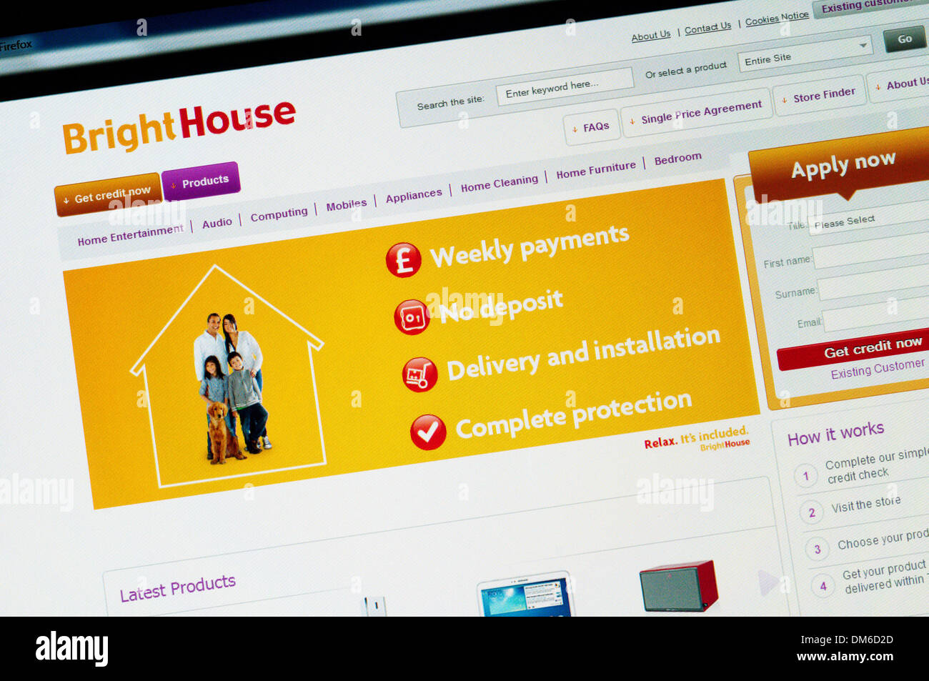 The home page of the BrightHouse website. Stock Photo