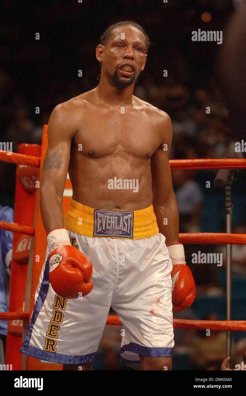 Sep 22, 2005; Las Vegas, NV, USA; FILE PHOTO. LEAVANDER JOHNSON (35) has died Sept 22, 2005 of brain injuries (subdural hematoma) five days after he was rushed from his dressing room at the MGM Grand hotel-casino to a local hospital. Johnson lost his boxing match with Jesus Chavez in the 11th round after Chavez landed more than two dozen unreturned punches, prompting a referee to h Stock Photo