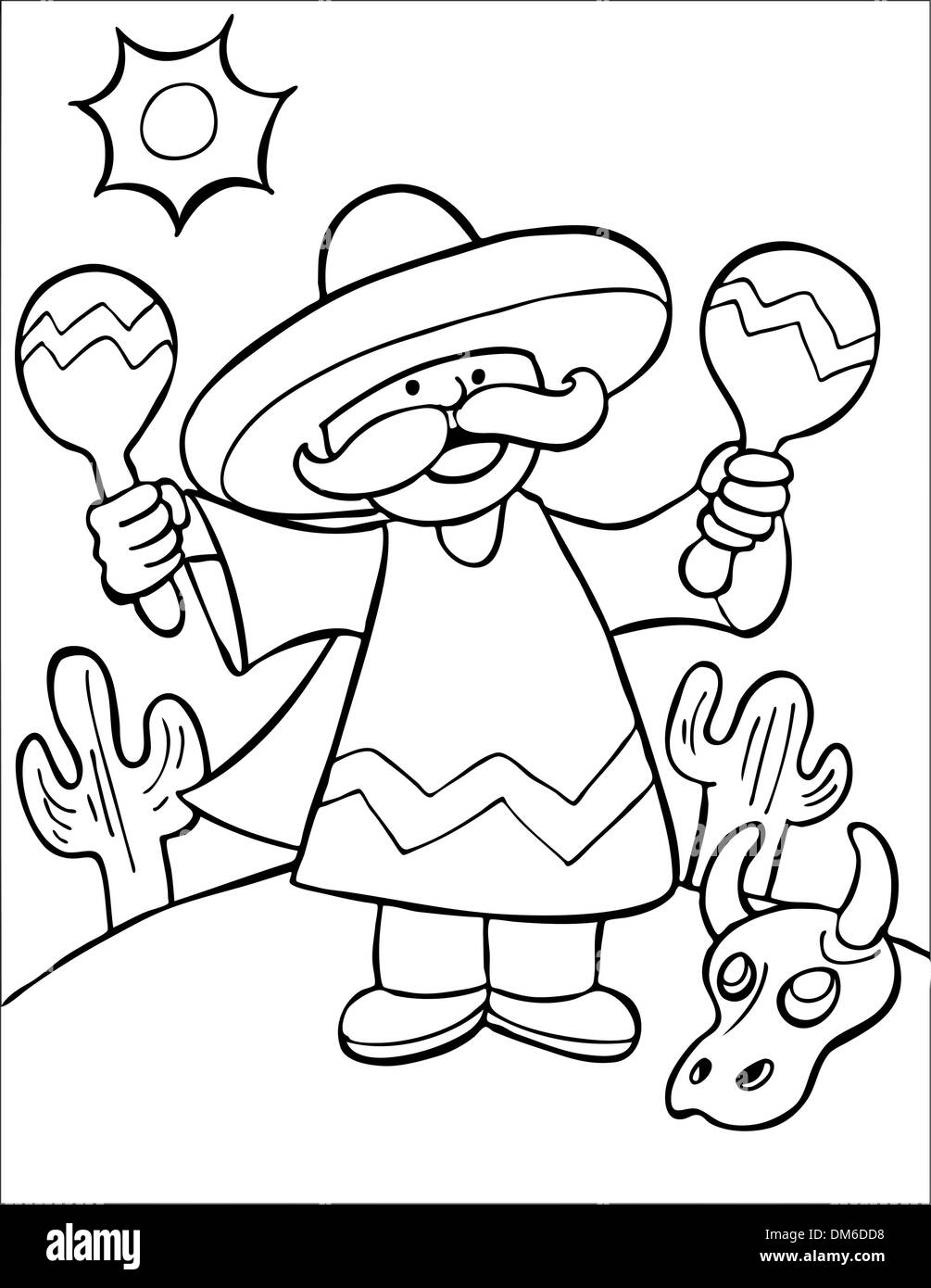 Desert Maraca - Black and White Stock Vector