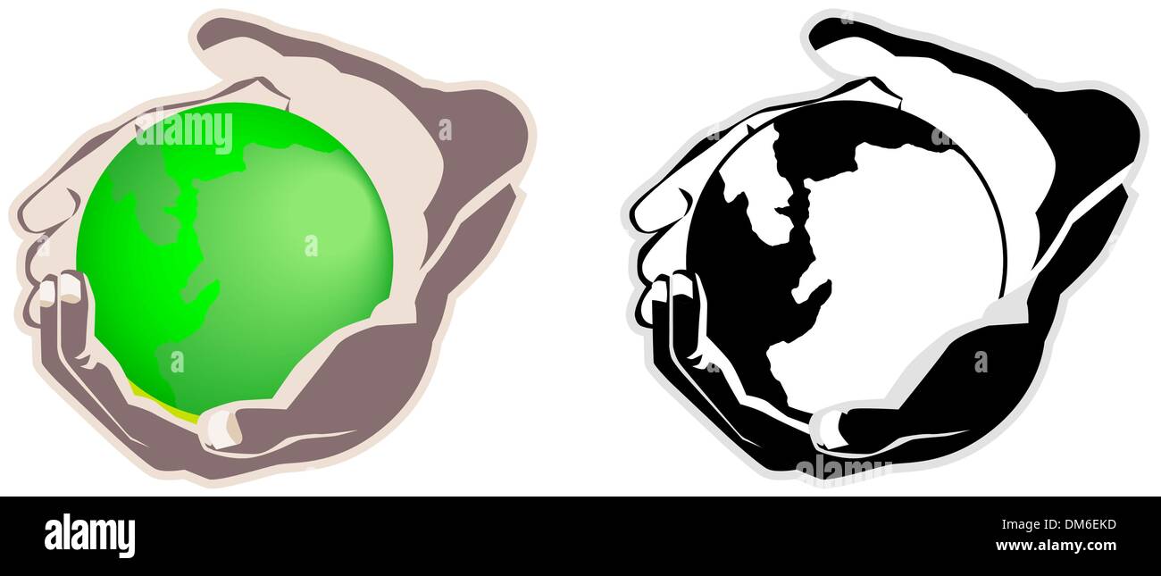 Protet Planet Protecting earth illustration Stock Vector Images - Alamy