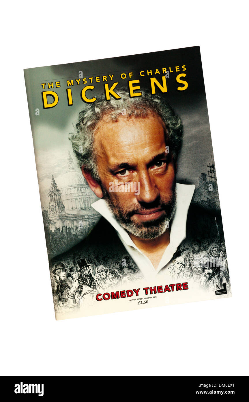 Programme for the 2000 production of The Mystery of Charles Dickens by Peter Ackroyd at the Comedy Theatre. Stock Photo