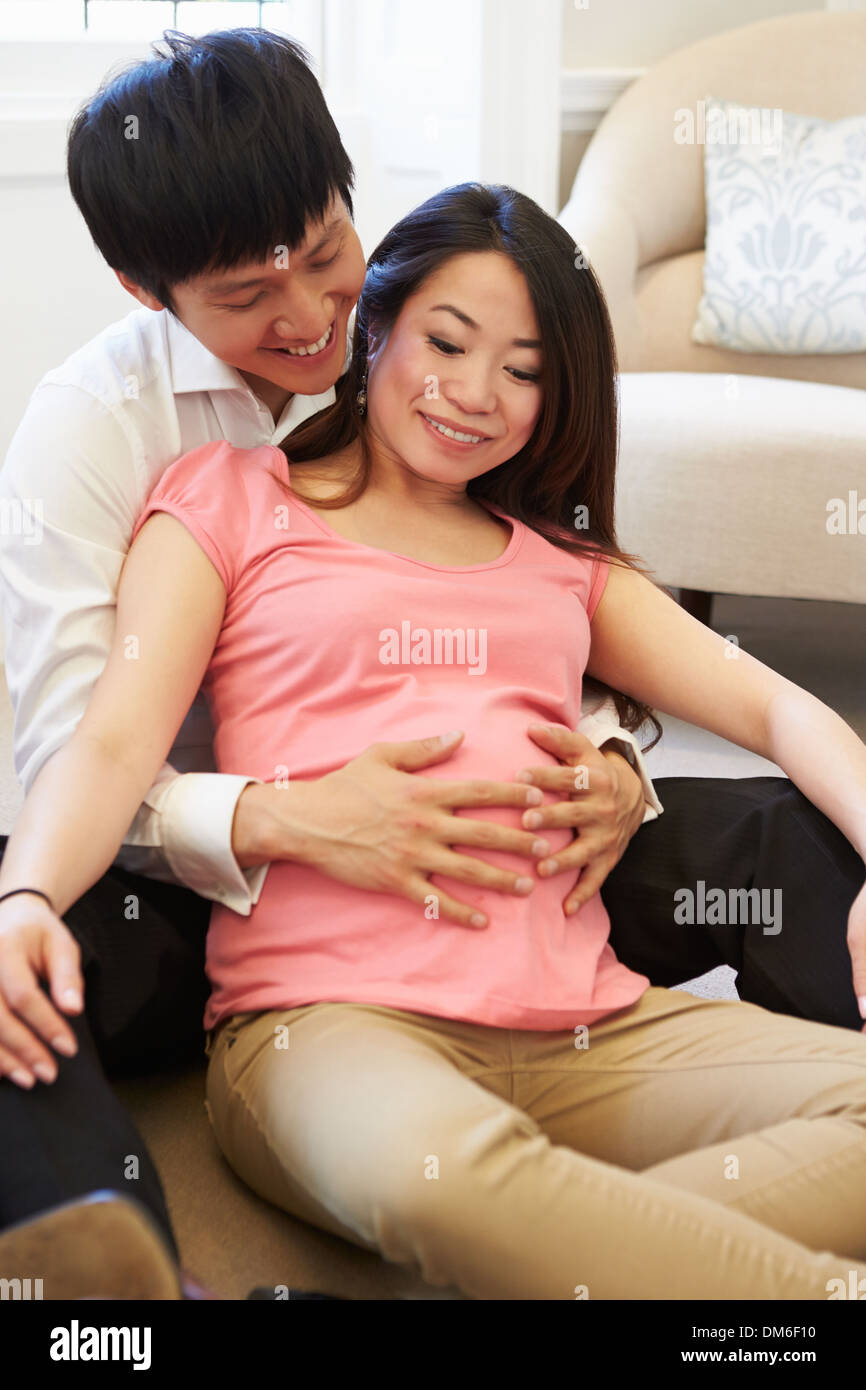 Couple Attending Ante Natal Class Together Stock Photo