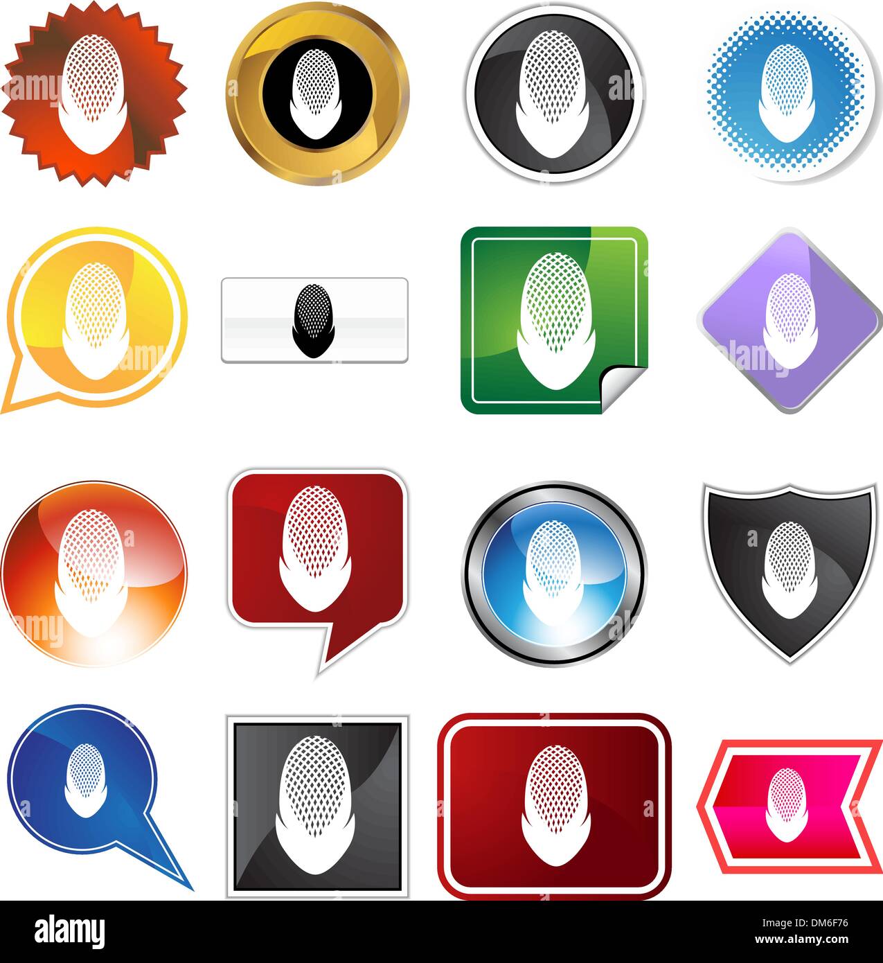 Fencing Helmet Variety Set Stock Vector