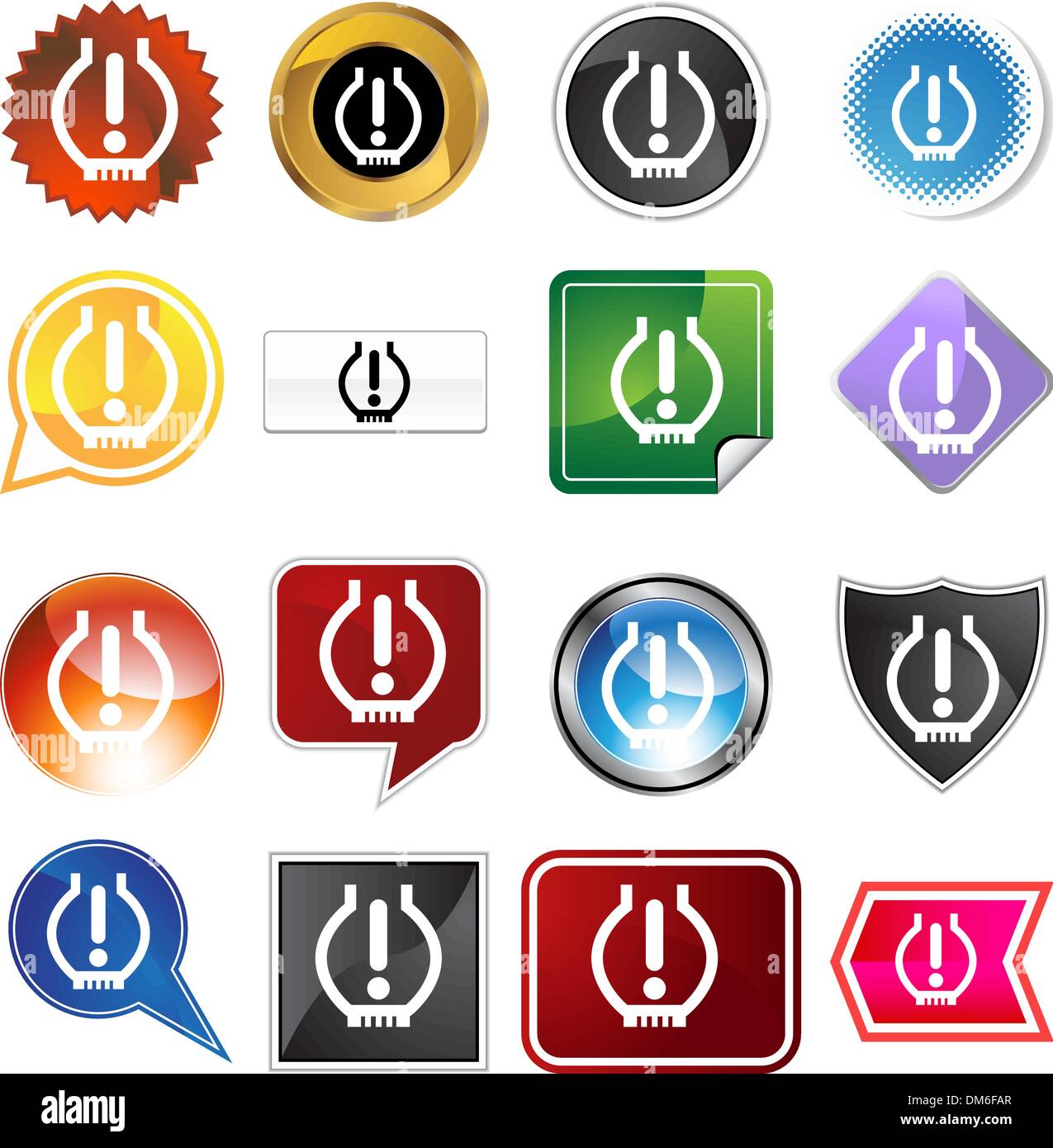 Low Tire Pressure Icon Set Stock Vector Image & Art Alamy