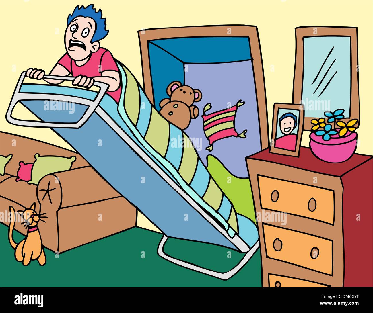 Broken Bed Cartoon