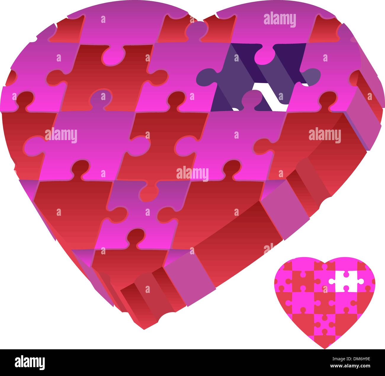 3D Puzzle Heart Stock Vector Image & Art - Alamy