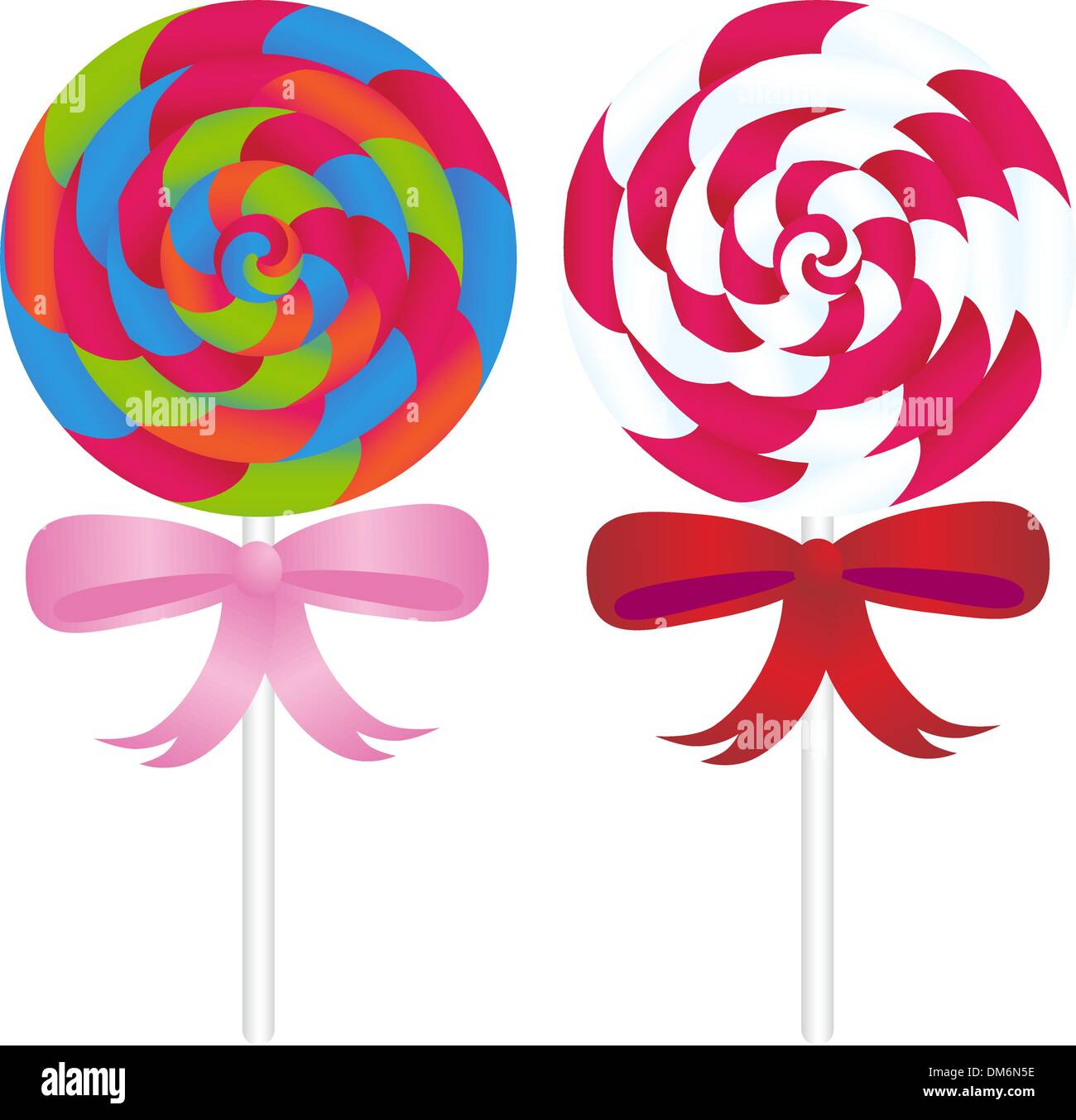 Lollipop Candy with Ribbons Stock Vector