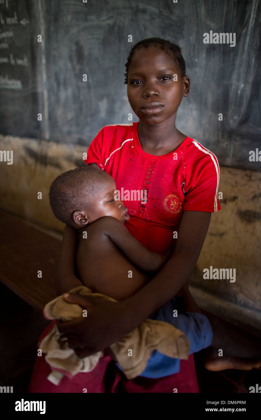 sick patient at MSF mobile clinic in central african republic Stock Photo