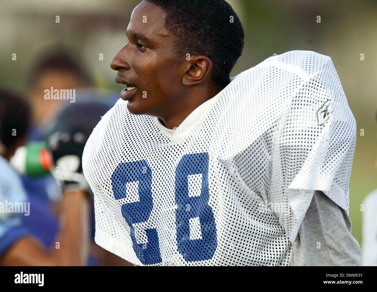 Sep 13, 2005; San Antonio, TX, USA; Twin brothers JUSTIN and JONATHAN EDWARDS practice with the Jay football team. The two recently received clearance to play after being evacuated from their hometown of New Orleans due to Hurricane Katrina. Mandatory Credit: Photo by BM Sobhani/San Antonio Express/ZUMA Press. (©) Copyright 2005 by BM Sobhani/San Antonio Express Stock Photo