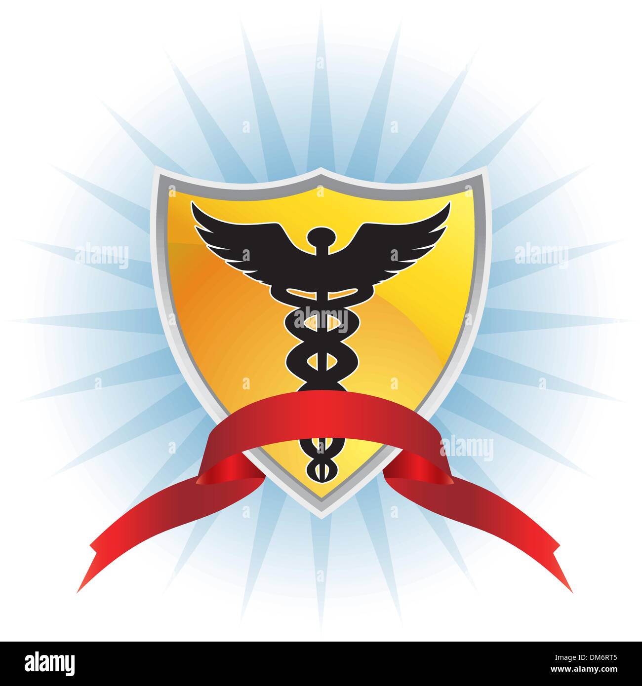Caduceus Medical Symbol - Shield with Ribbon Stock Vector Image & Art ...