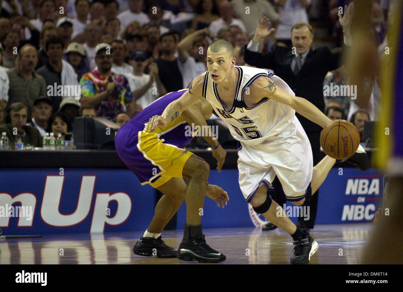 Sacramento Kings point guard Jason Williams, with fierce determination