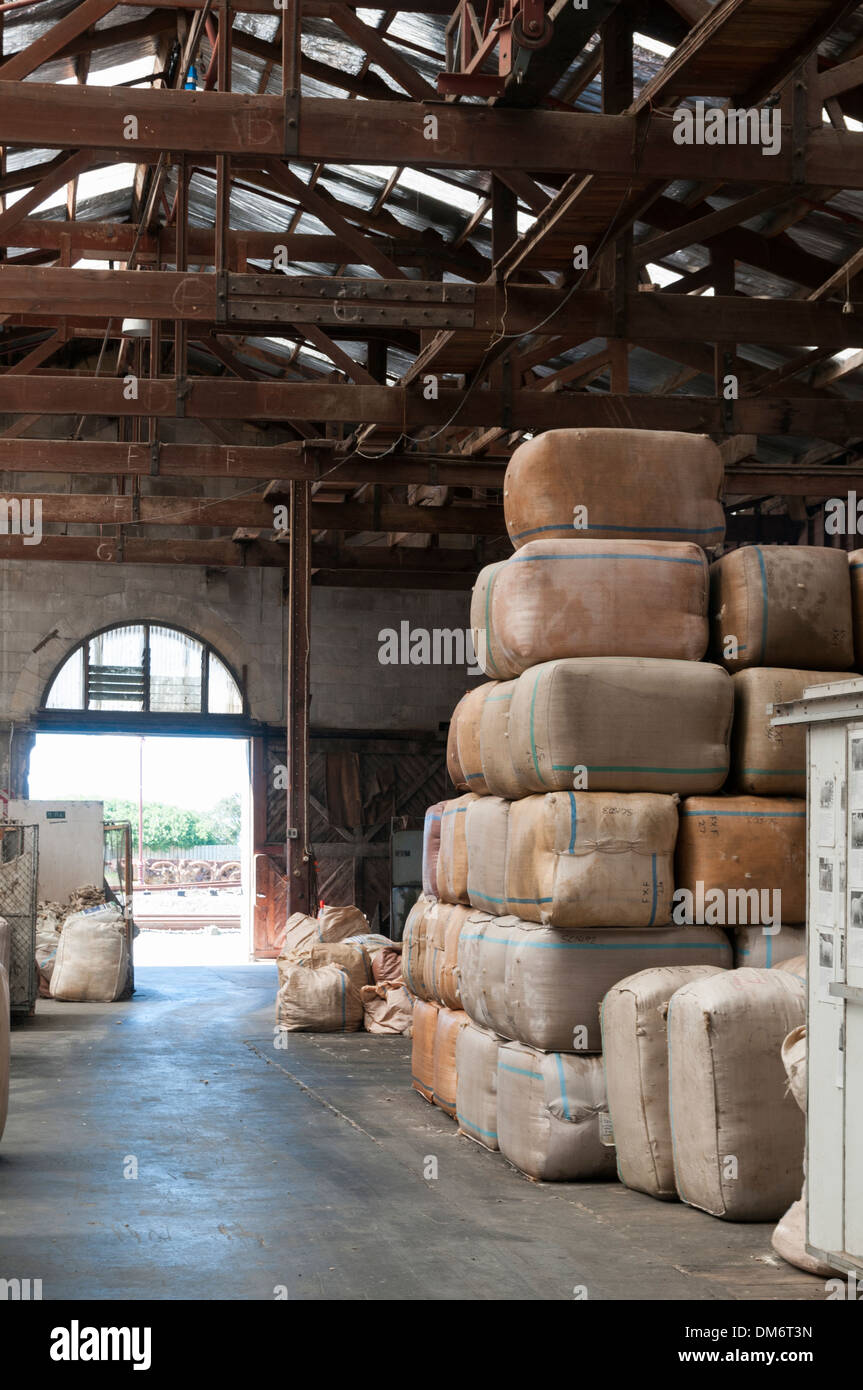 Wool warehouse, Harbour Street, Oamaru, North Otago, South Island, New Zealand. Stock Photo