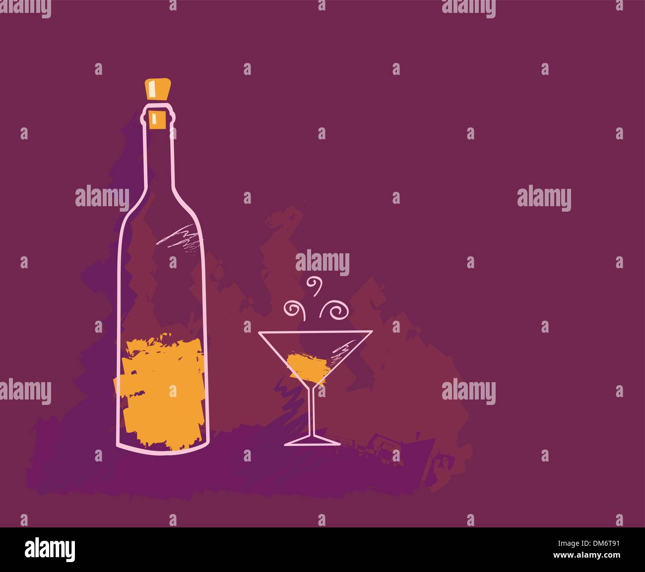 Sommelier pouring rose wine Stock Vector Images - Alamy