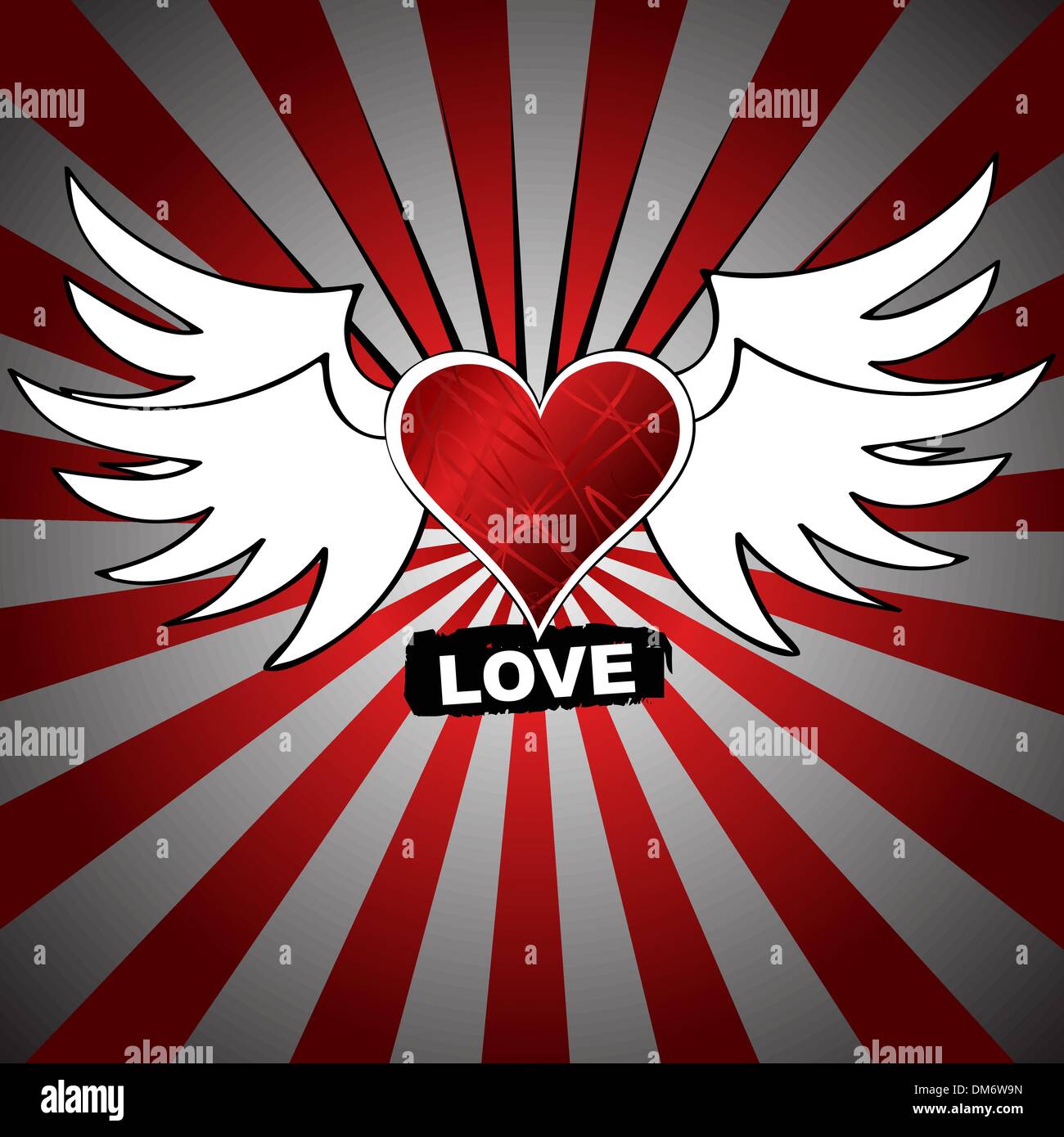 Love with wings Stock Vector