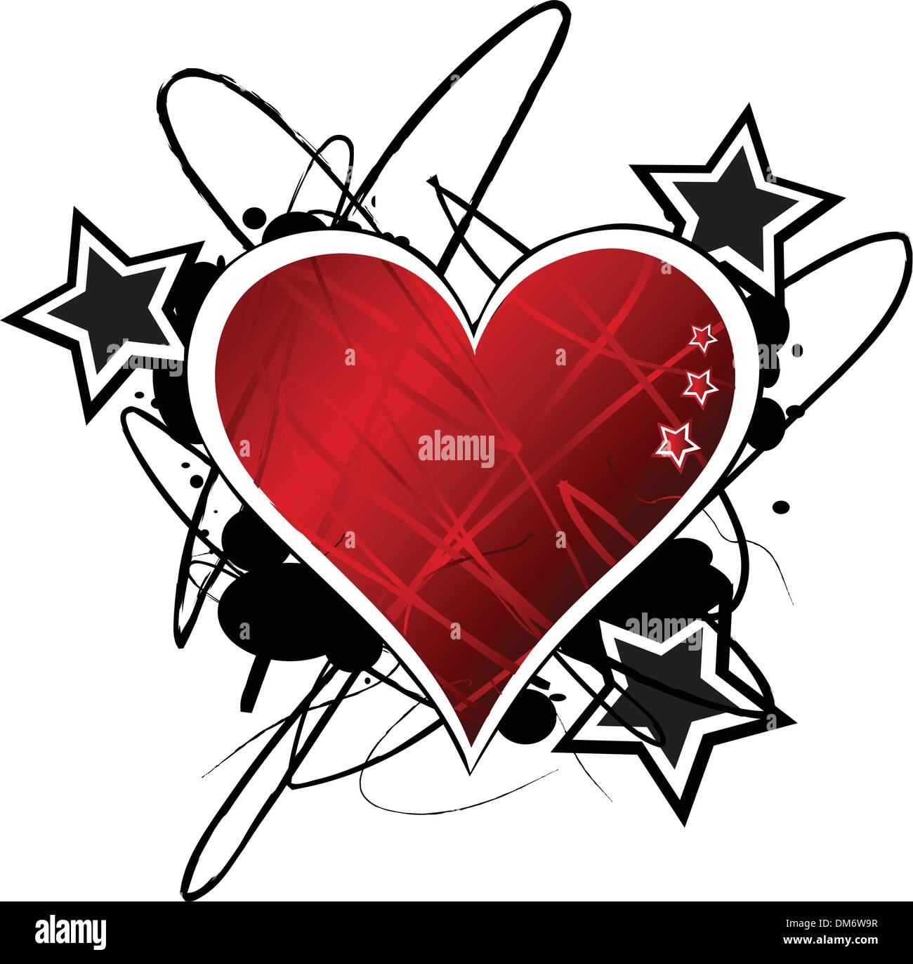 Red Grunge Heart, vector Stock Vector