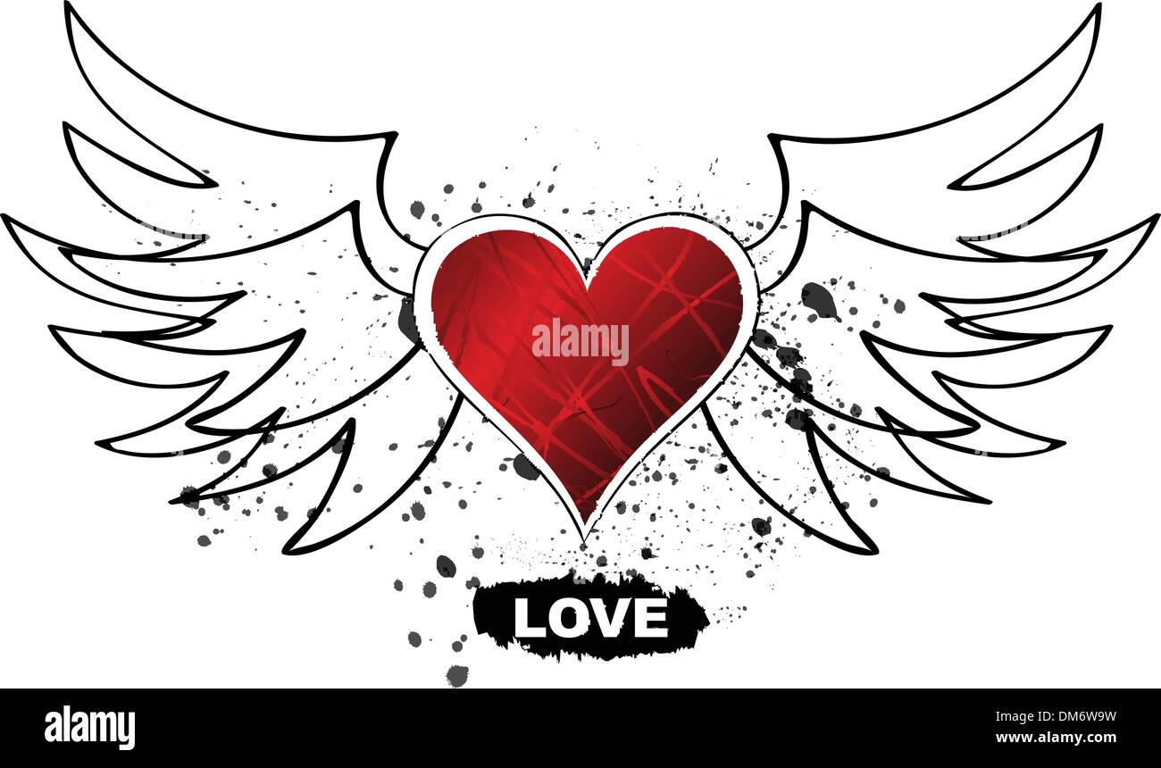 love with wings Stock Vector